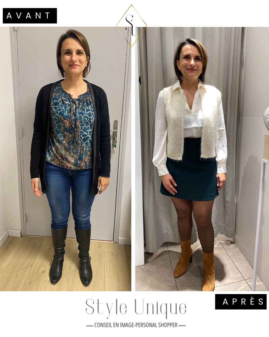 Avant-après conseil en image et relooking à Genève Laure-Style Unique